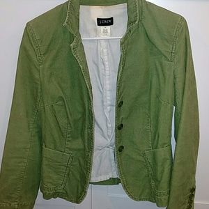 Green J Crew women's corduroy jacket